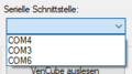 Ventoolwin Drop-Down-Menü "Serielle Schnittstelle"